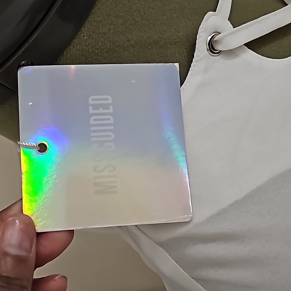 Missguided Scallop Lace up long sleeve Blouse Sz 8 - Picture 7 of 12